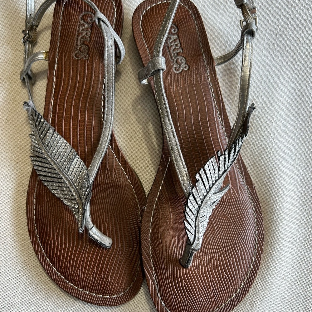 Silver and Brown Women's Sandals